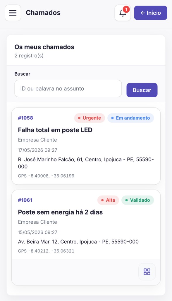 Chamados_app_tencico — lista de chamados atribuídos
